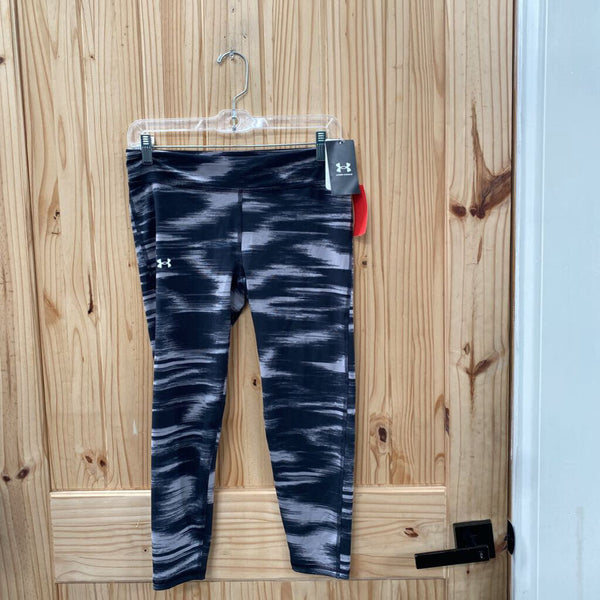 GIRLS UNDER ARMOUR LEGGINGS BLK/LT MAUVE YL 12 NWT