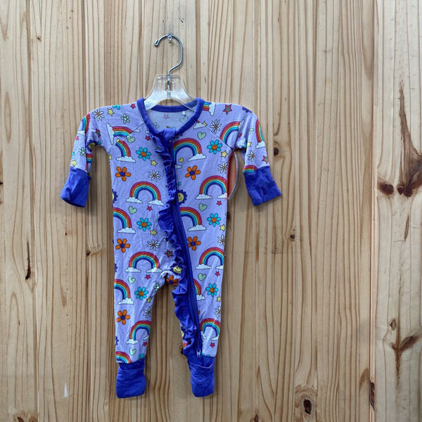 GIRLS KIKI+LULU SLEEPER LILAC W/FLOWERS NEWBORN