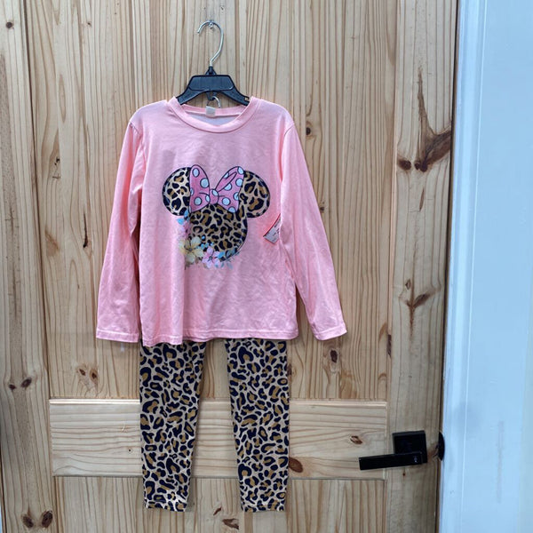 GIRLS 2PC SET PINK FLORAL/LEOPARD 130 8