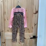 GIRLS 2PC SET PINK FLORAL/LEOPARD 130 8