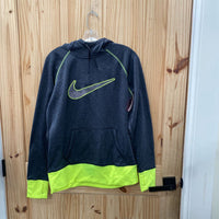 NIKE HOODIE CHARCOAL GREY/NEON GREEN L
