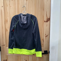 NIKE HOODIE CHARCOAL GREY/NEON GREEN L