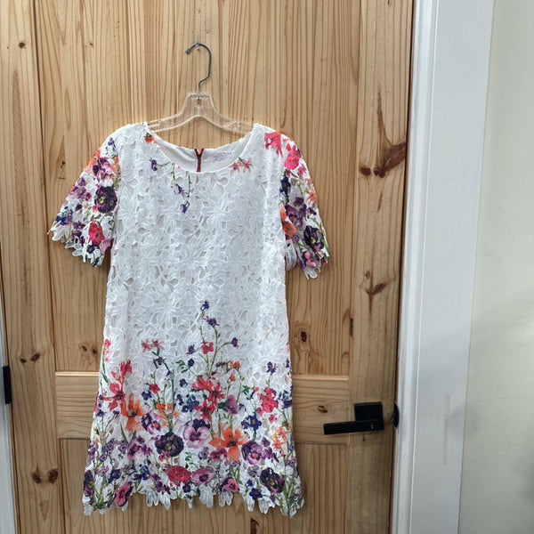 WOMENS LOVERICHE WHITE FLORAL DRESS L