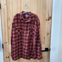 MENS CARHARTT PLAID LS BUTTON UP SHIRT 2XL