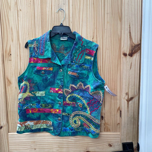 WOMENS CHICOS GREEN/MULTI COLOR VEST 2
