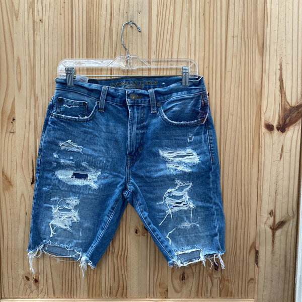 MENS AMERICAN EAGLE DENIM DIST. JEAN SHORTS 29