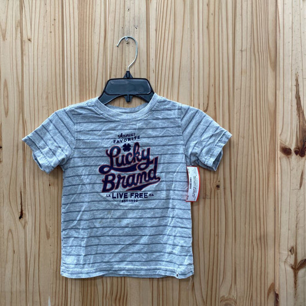 BOYS LUCKY BRAND SHIRT GREY/NAVY BLUE/RED 4T