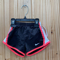 GIRLS NIKE SHORTS HOT PINK/BLK/WHITE 2T
