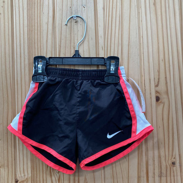 GIRLS NIKE SHORTS HOT PINK/BLK/WHITE 2T
