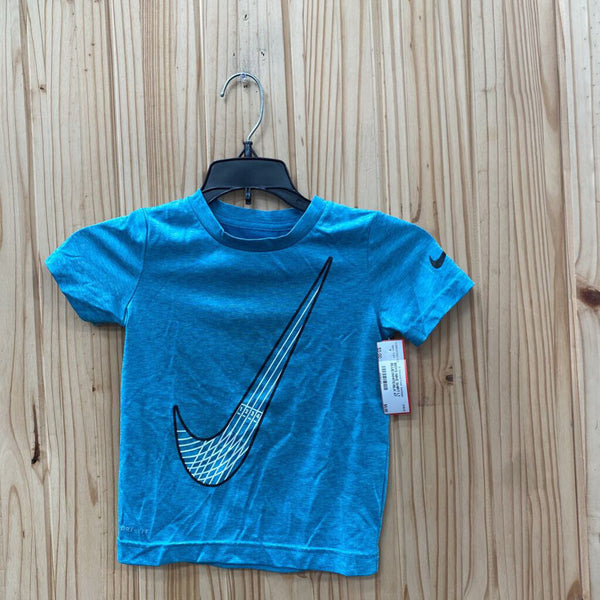 BOYS NIKE SHIRT LT BLUE/WHITE/BLK 4T