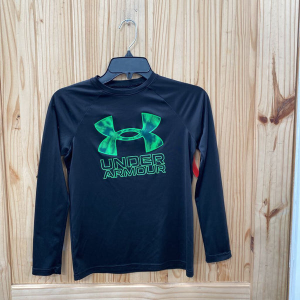 BOYS UNDER ARMOUR LS GREEN/BLK SHIRT YMD 10