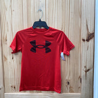 BOYS UNDER ARMOUR SHIRT RED/BLK YMD 10