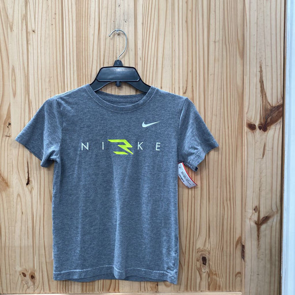 BOYS NIKE 3 SHIRT GREY/NEON YELLOW M 10