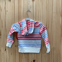 GIRLS KICKEE PANTS LS HOODED SHIRT LT PIK/WHITE/DK PINK/TEAL 12/18M
