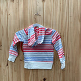 GIRLS KICKEE PANTS LS HOODED SHIRT LT PIK/WHITE/DK PINK/TEAL 12/18M