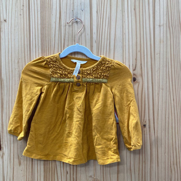 GIRLS MATILDA JANE MUSTARD LS DRESS 12/18M