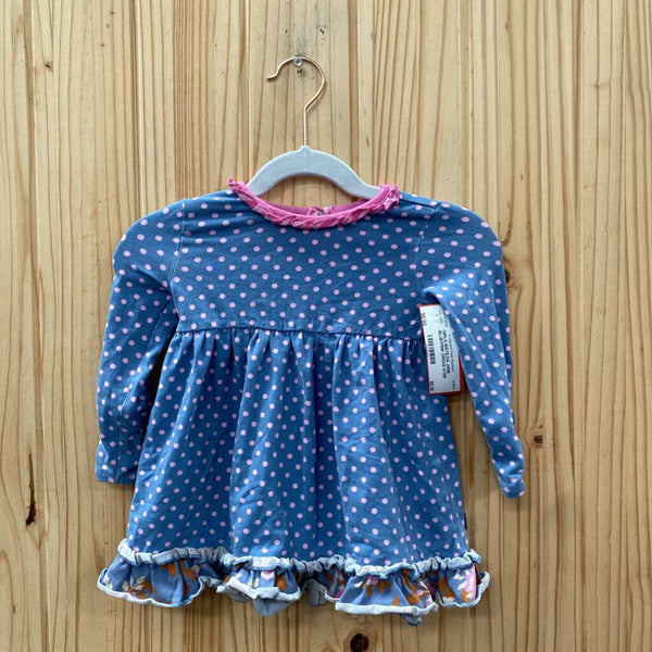 GIRLS MATILDA JANE BLUE/PINK DRESS 6/12M