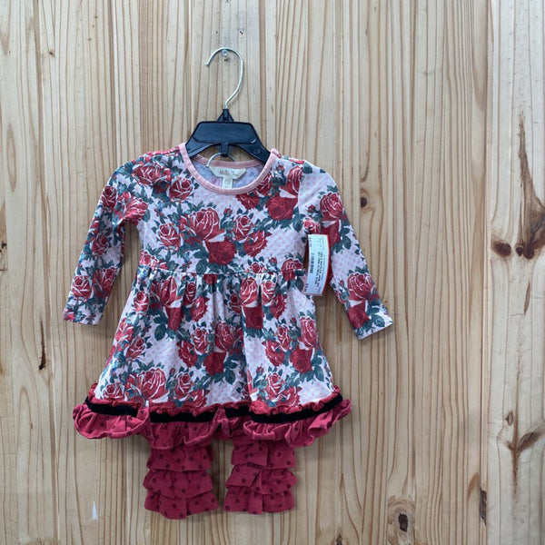 GIRLS MATILDA JANE 2PC SET PINK FLORAL 6/12M