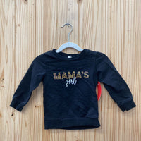 GIRLS MAM'S GIRLS BLK/LEOPARD SWEATSHIRT 110 4/5