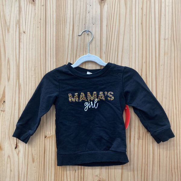 GIRLS MAM'S GIRLS BLK/LEOPARD SWEATSHIRT 110 4/5