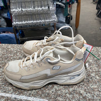 WOMENS SKECHERS LT TAUPE/WHITE 8.5