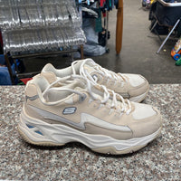 WOMENS SKECHERS LT TAUPE/WHITE 8.5