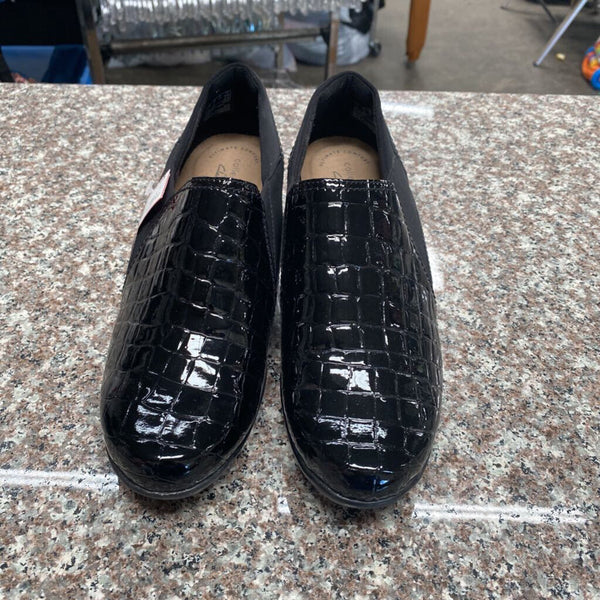 WOMENS CLARKS BLACK CASUAL SHOES 7 1/2