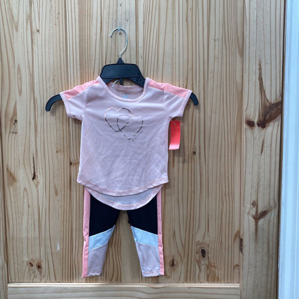 GIRLS BODY GLOVE 2PC SET CORAL/BLK 18M