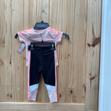 GIRLS BODY GLOVE 2PC SET CORAL/BLK 18M