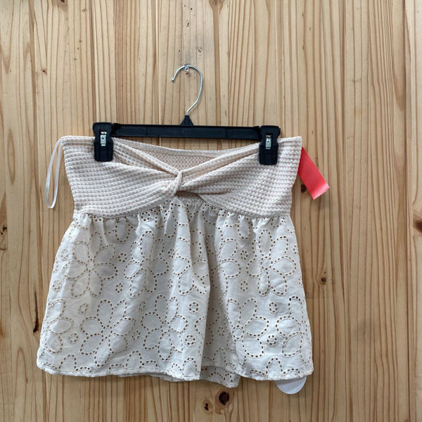 WOMENS TAUPE EYELET TOP M