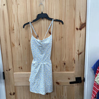 WOMENS GILLY HICKS WHITE FLORAL SL DRESS S