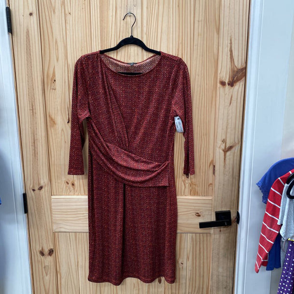 WOMENS TALBOTS DRESS WINE/BLK L