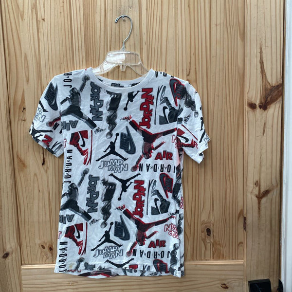 BOYS JORDAN SHIRT RED/WHITE/BLK L 12