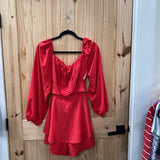 WOMENS RED CASUAL ROMPER M