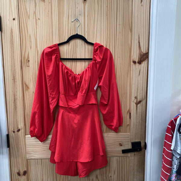 WOMENS RED CASUAL ROMPER M