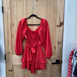 WOMENS RED CASUAL ROMPER M