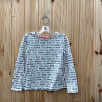 GIRLS 365 KIDS IVORY /BLK LS SHIRT STAR SPARKLE 6