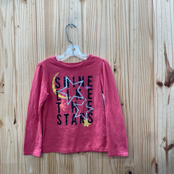 GIRLS SHINE LIKE THE STARS PINK LS SHIRT 6