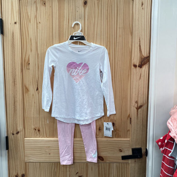 GIRLS NIKE 2PC SET PINK/WHITE/LILAC M 6 NWT