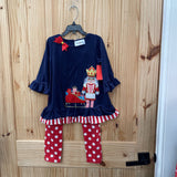 GIRLS RARE EDITIONS 2PC SET RED/WHITE/BLUE W/NUTCRACKER 6
