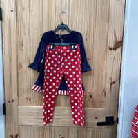GIRLS RARE EDITIONS 2PC SET RED/WHITE/BLUE W/NUTCRACKER 6