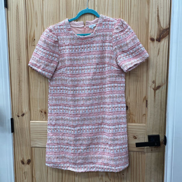 WOMENS VOY PINK/WHITE TWEED DRESS M NWT