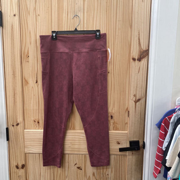 WOMENS ZYIA ACTIVE DK MAUVE LEGGINGS 16/18 NWOT