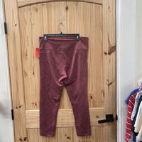 WOMENS ZYIA ACTIVE DK MAUVE LEGGINGS 16/18 NWOT
