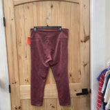WOMENS ZYIA ACTIVE DK MAUVE LEGGINGS 16/18 NWOT