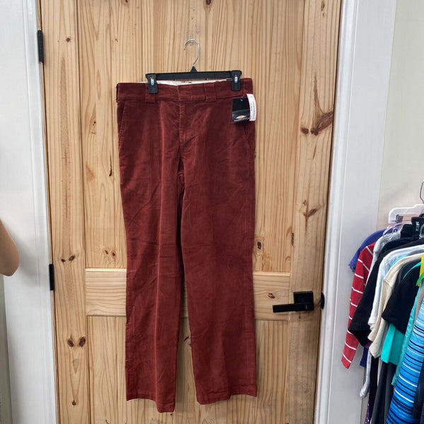 MENS DICKIES RED RUST CORDUORY PANTS 32X32 NWT