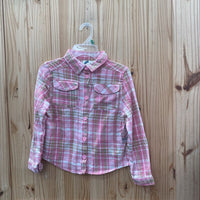 GIRLS PINK FLANEL LS BUTTON UP SHIRT 14 NWT