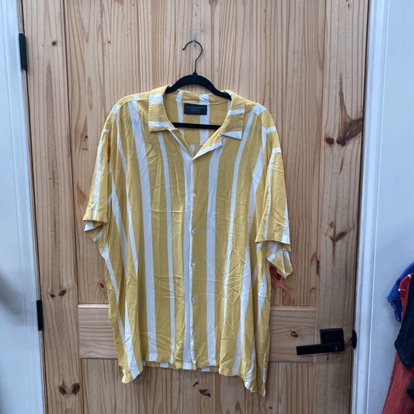 WOMENS NO BOUNDARIES YELLOW/WHITE STRIPE SHIRT 3XL NWOT