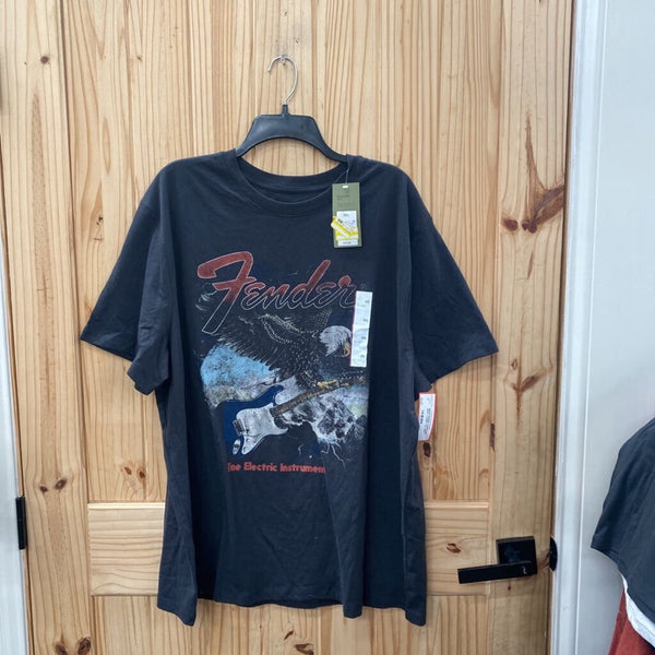 MENS FENDER CHARCOAL GREY T-SHIRT XXL NWT