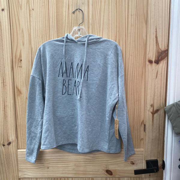 WOMENS MAMA BEAR GREY/BLK HOODIE S NWT
